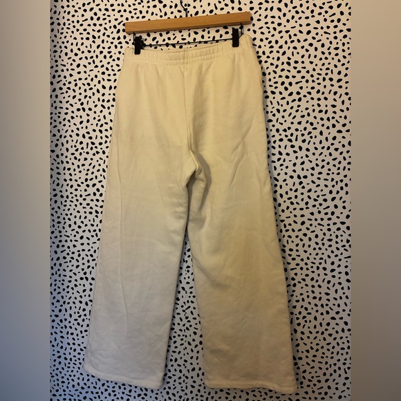 Reformation Wide Leg Sweatpants ivory off white medium organic cotton pockets - Picture 7 of 12